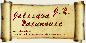 Jelisava Matunović vizit kartica